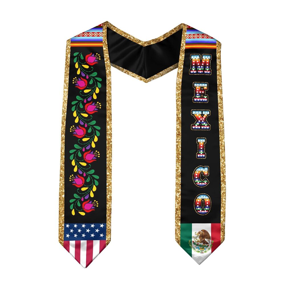 4038 Mexican Graduation Sash, Mexico Graduation Stole 2025,Mexican American